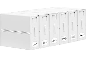 SUOCO SheetCube Bed Sheet Organizers and Storage 6 Pack, Foldable Linen Closet Organizer with Window and Label, Bedding Folder Storage Box Container for Blanket, Duvet Cover Set, Bed Sheet Set - White
