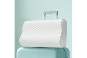 Releep Memory Foam Neck Pillow for Pain Relief – Adjustable Contour (4 Heights), Portable & Washable – Travel Pillow for Airplane, Car, Hiking (15.7” x 11”) – No Storage Bag