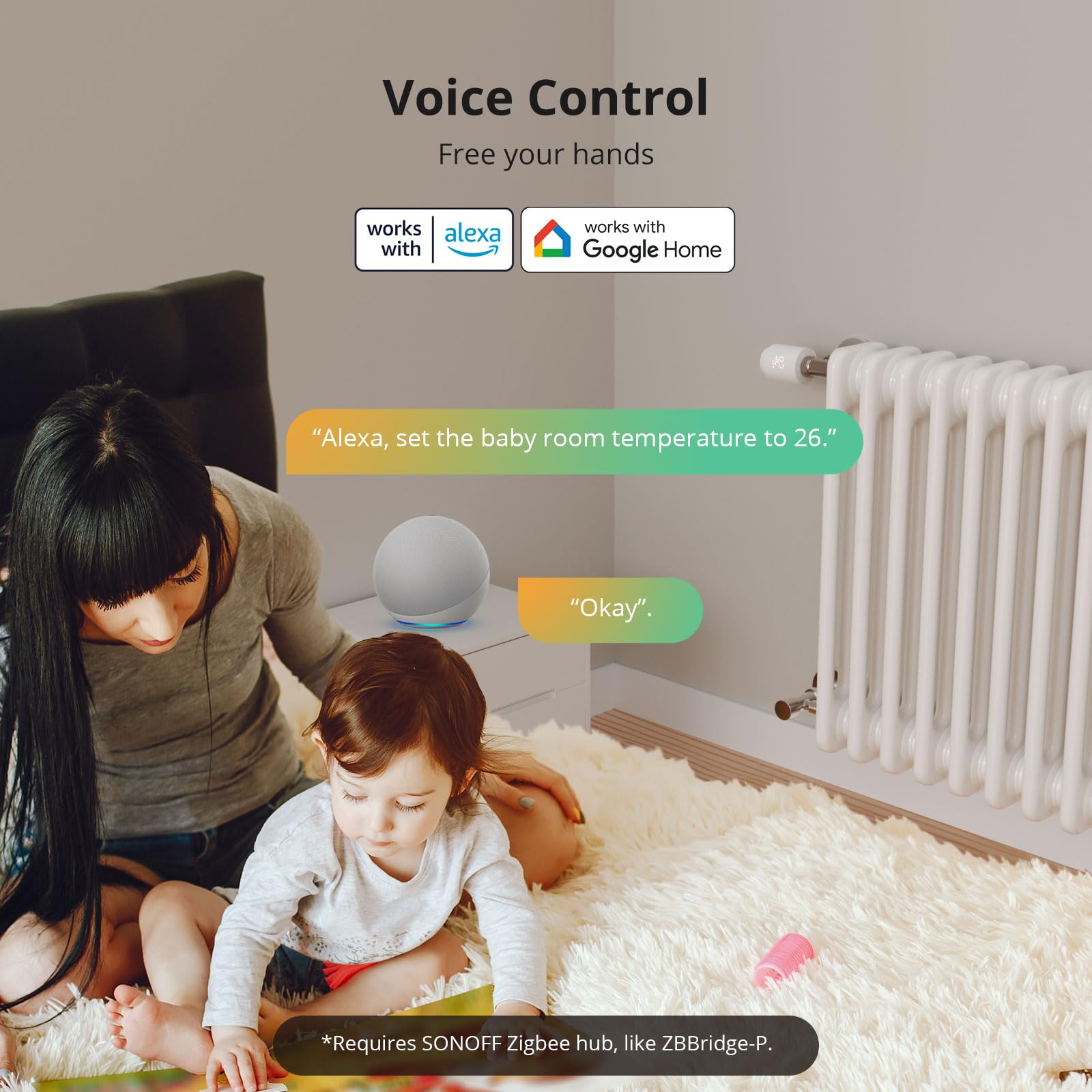 SONOFF Smart Heizkörperthermostat TRVZB, Smart Heizungsthermostat mit App-Funktion, Zigbee Thermostat Benötigt Zigbee 3.0 Hub, kompatibel mit Amazon Alexa/Home Assistant 4