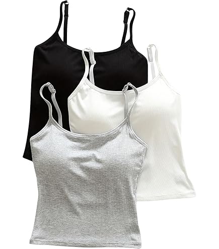 トップス Spaghetti Strap Padded Camisole M ZYXTIM Built in Bra Tank Tops for Women Spaghetti Strap Scoop Neck
