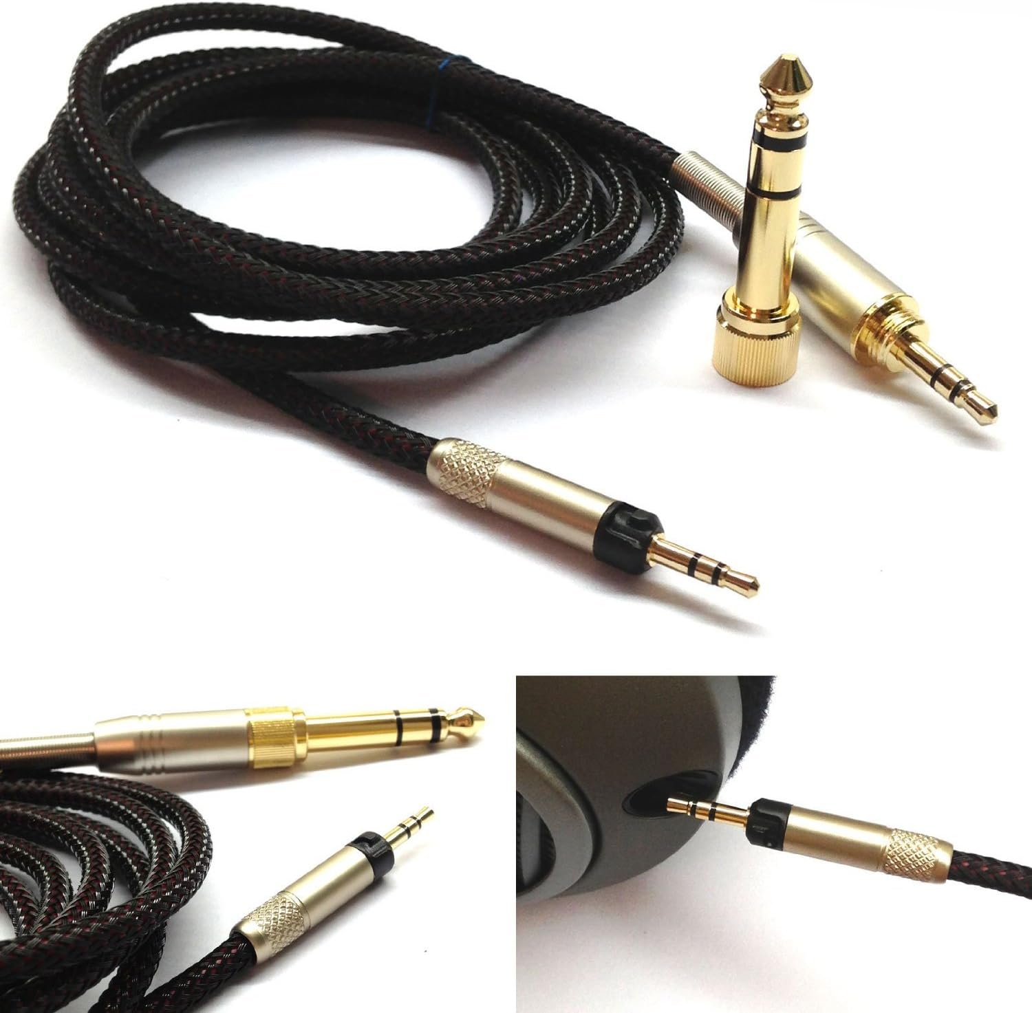 NewFantasia Replacement Audio Upgrade Cable for Sennheiser HD598 / HD558 / HD518 / HD598 Cs / HD599 / HD569 / HD579 Headphones 1.2meters/4feet: Electronics