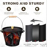 BRIAN & DANY Ash Bucket Set 5L with Lid Shovel & Hand Broom view 6