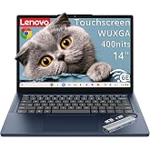 Lenovo Chromebook 14" Touchscreen WUXGA 400nits Laptop, 8-Core CPU | 4GB LPDDR5X, 64GB Storage, Anti-glare IPS Display, WiFi 6E, Thin, Chrome OS for Student &amp; Learning, Cosmic Blue, Type-C Hub