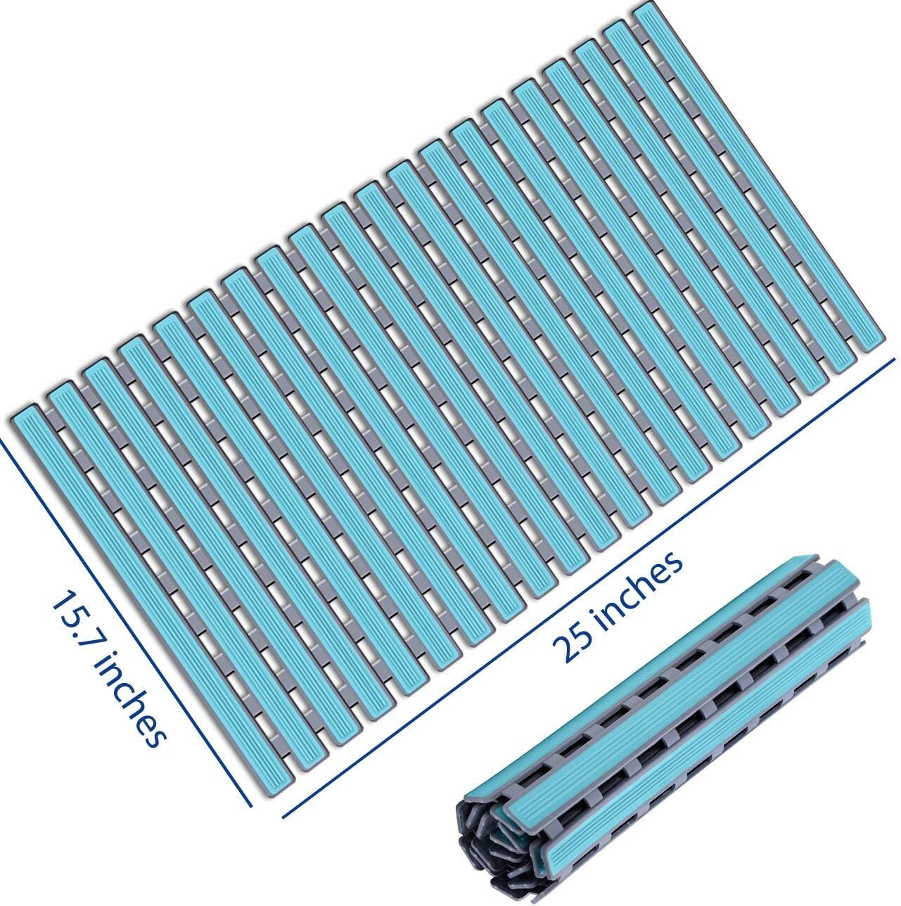 KMAT Shower Mat Non Slip Bathtub Mats Bath Mats for Shower Tub with Suction Cups and Drain Holes,Bathmat Bath Tub Mat (BPA, Latex, Phthalate Free)-Grey: Home & Kitchen