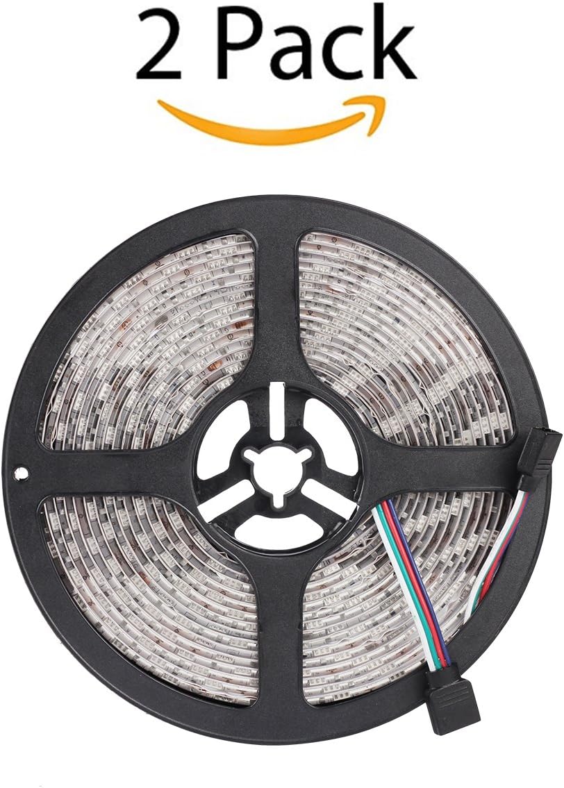 PierShine LED Strip Light, 32ft 12V RGB Waterproof SMD5050 150 LEDs per Roll, 2 Packs
