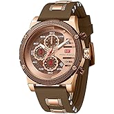 AIMES Mens Watches for Men Casual Chronograph Waterproof Sport Military Watch Analog Quartz Movement Stylish Luxury Dress Wrist Watch Elegant Gift Watch for Men