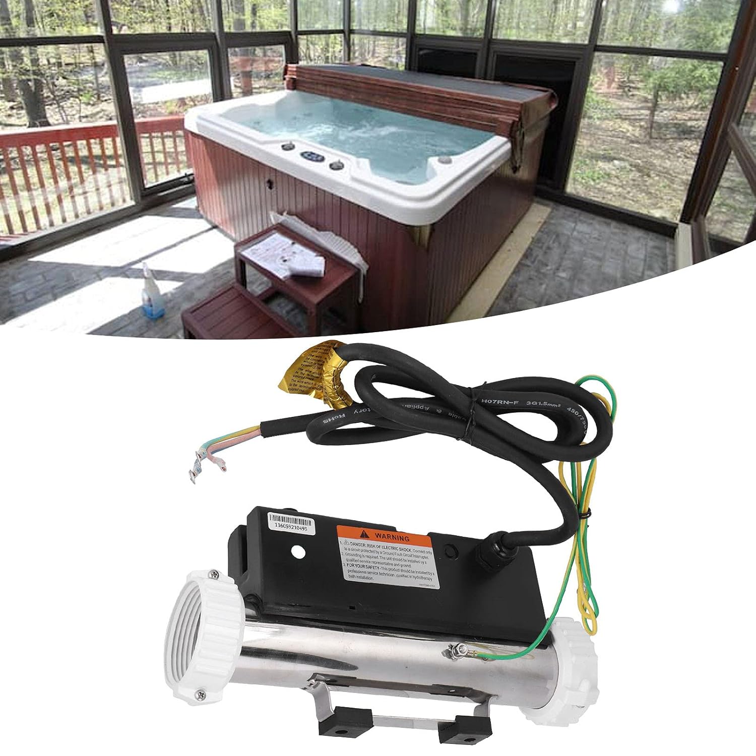 Bathtub Heater, Electric Simple IPX5 Waterproof Pool Water Heater