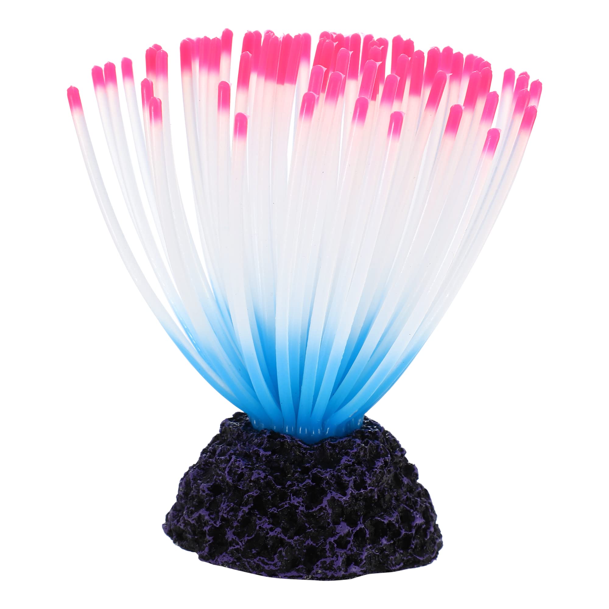 VOCOSTE Silicone Glowing Aquarium Anemone, for Fish, Pink, 18.5cm Height