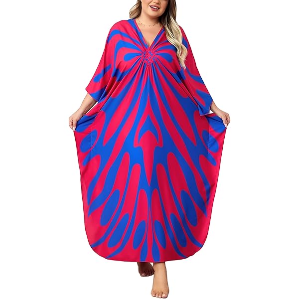 African Print Dress Women's African Art Print Dress - Casual Loose Fit Maxi  Dress With Pockets 3d Body Print Dress