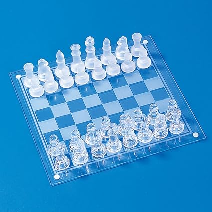 Leoie Exquisite Frosted Glass Chess Set Toy Festival Birthday Gift