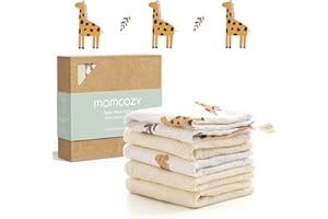 Momcozy Baby Washcloths - 4 Layer Design| Medium Thickness| Soft & Absorbent| Premium Cotton for Newborns'Skin-Great for Bath