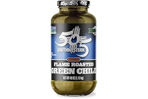505 Southwestern Medium Flame Roasted Hatch Valley Green Chiles, 40 oz Jar – Gluten-Free, Non-GMO, All-Natural, Authentic New Mexico Flavor, Perfect for Tacos, Enchiladas, Soups, Stews, and Dips