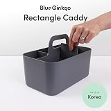 BLUE GINKGO Stackable Organizer Caddy Grey – Korean Made Portable Tote view 2