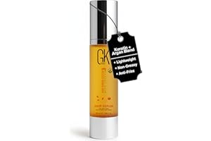 GK HAIR Oil - Argan Oil Heat Protectant Serum -Lightweight Hair Serum -Perfect For Keratin,Frizzy, Curly, Dry & Damaged ends-Adds Shine and Smooths,Paraben, Phthalate and Sulfate Free (1.69 oz)