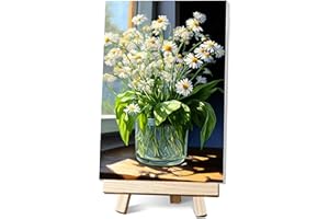 Hlison Paint by Numbers Kit for Adults Framed, Flowers Acrylic Paint by Numbers Kit, Oil Painting by Numbers Kit for Home Decor - 12"x8"