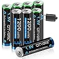 CITYORK 8 Pack 1200mWh USB Rechargeable AAA Lithium Batteries, 1200 Cycles Rechargeable AAA Battery with Type C Port, 1.5V Co