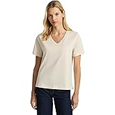 Presics Women’s Supima® Mercerised Cotton V-Neck T-Shirt – USA-Grown Cotton, Luxury Finish, Short Sleeve, Flattering Fit