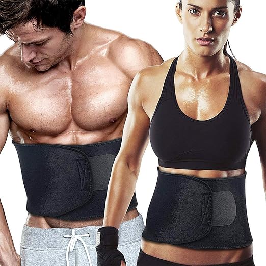WeyTy Taille Trainer Gürtel, Verstellbarer Bauchweggürtel Fitnessgürtel Waist Trimmer für Herren und Damen zum Abnehmen und M
