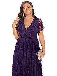 Ever-Pretty Plus Women's V Neck Ruffles Sleeves
