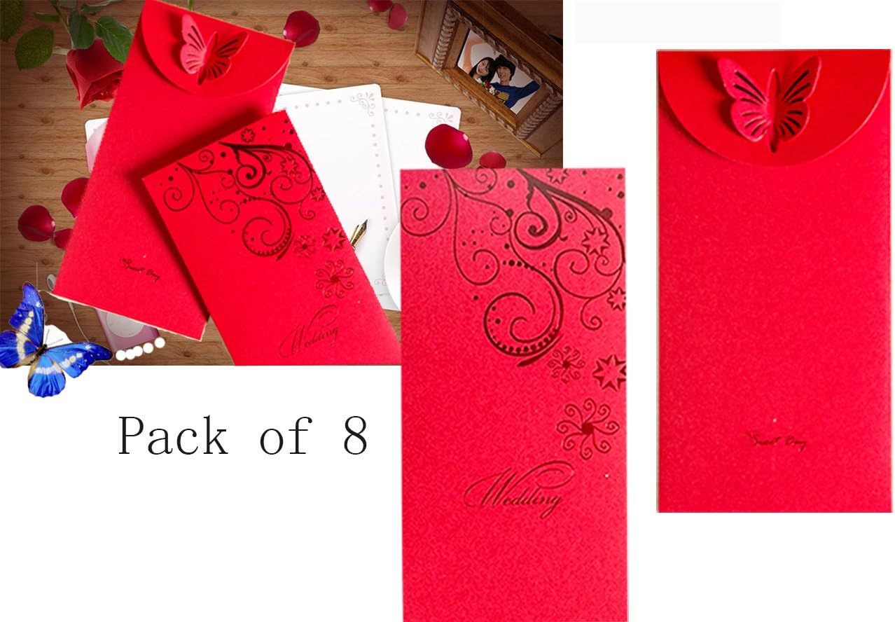 Chinese Red Envelopes for Wedding Red Butterfly Money Envelopes Hong Bao Gift