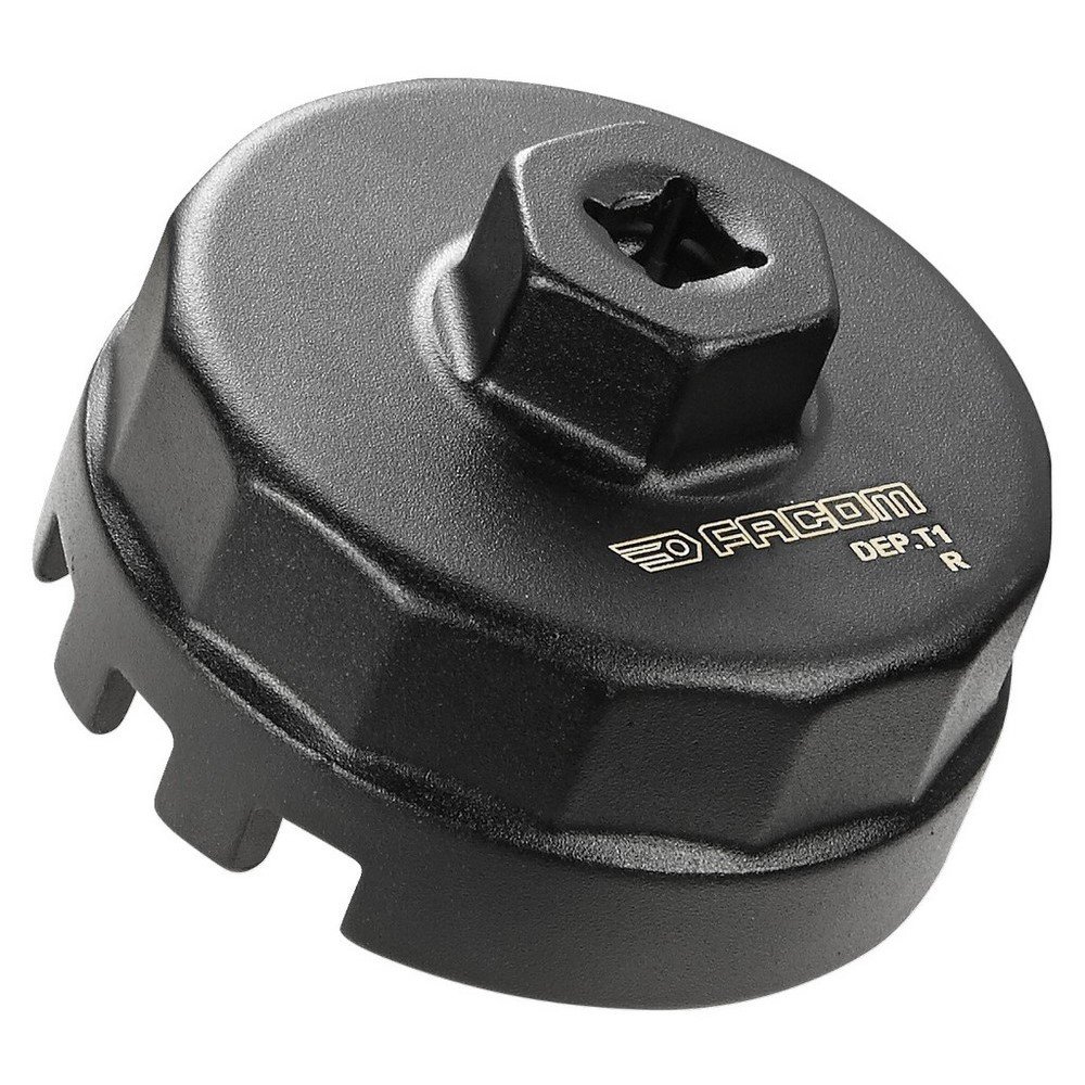 FACOM - Toyota Oil Filter Cap Cover - DEP.T1 - for 4 Cylinders of 1.8-2L Petrol or Diesel - Forged Oil Filter Wrench - 1/2 Inch Square Double Drive and 28 mm Male Pins