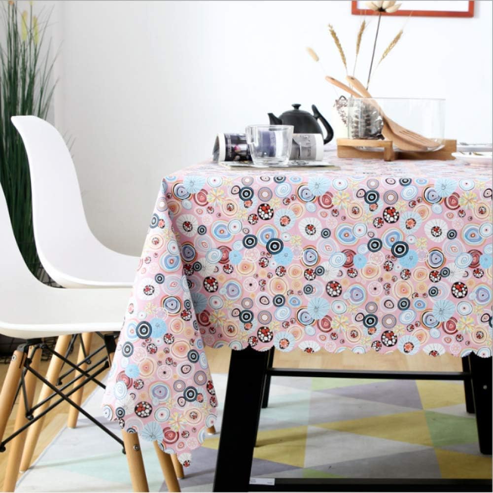 SHJIA PVC Table Cover Desk Protector Pad Waterproof Dining Tablecloth High Coffee Plastic Table Cloth F 140x140cm