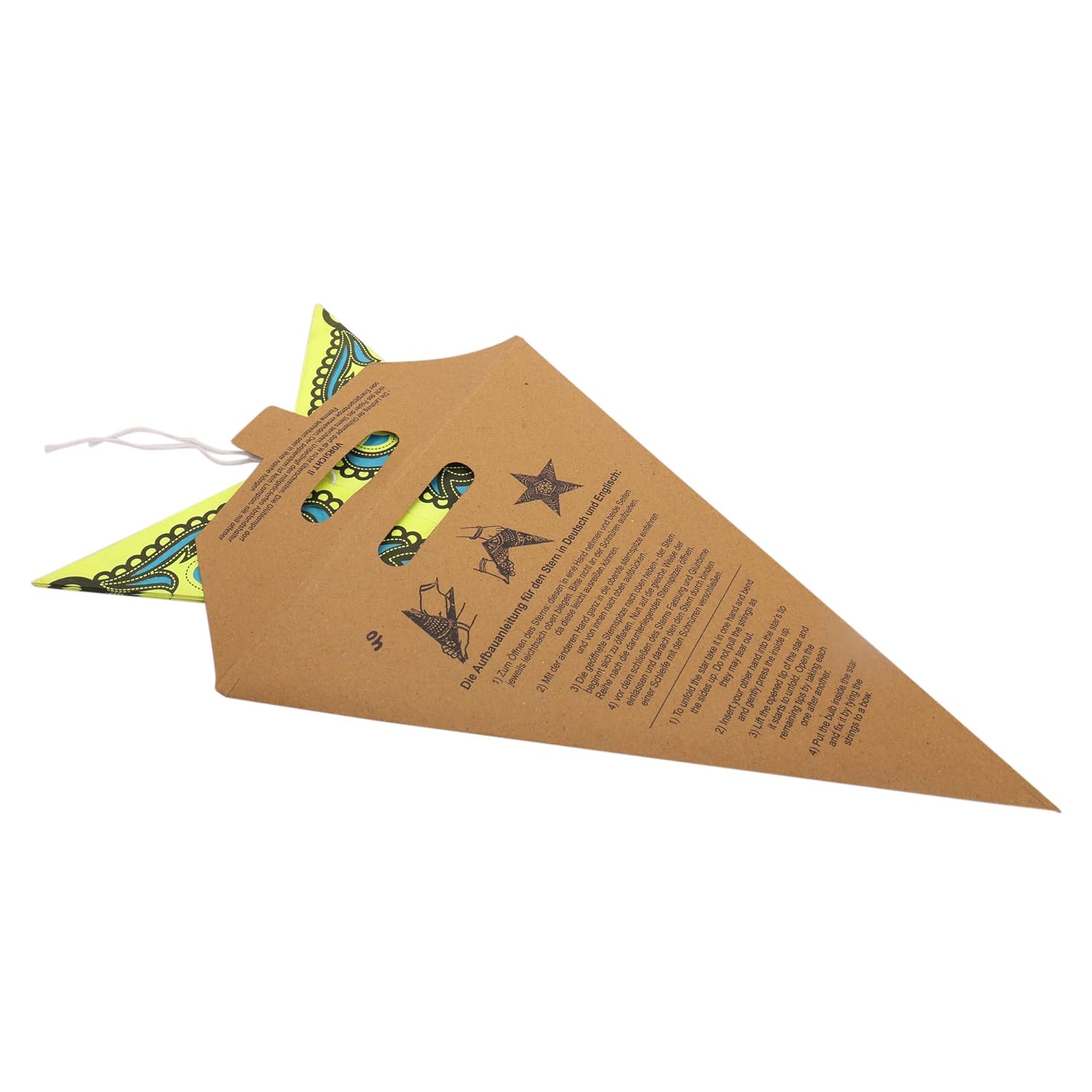 Decorative Star Lamp Yellow Lantern Christmas Festive Hanging