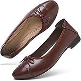 hash bubbie Women's Flats Shoes Black Ballet Flats Foldable PU Leather Comfortable Slip-On Dress Shoes with Bow