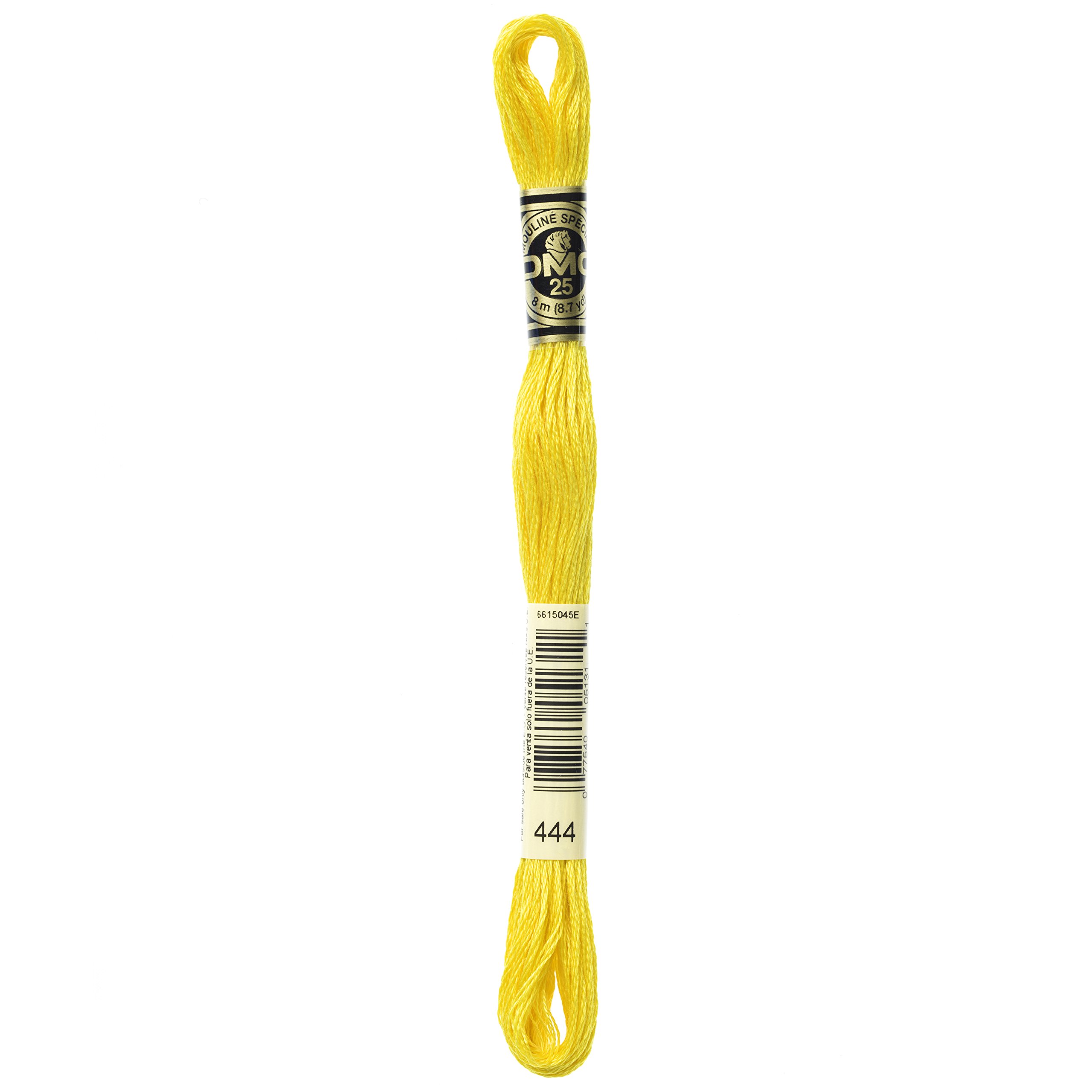 DMC 117-444 Six Stranded Cotton Embroidery Floss, Dark Lemon, 8.7-Yard,Pack of 12