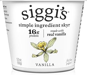 siggi’s® Icelandic Strained Nonfat Yogurt, Vanilla, 5.3 oz. Single Serve Cup – Thick, Protein-Rich Yogurt