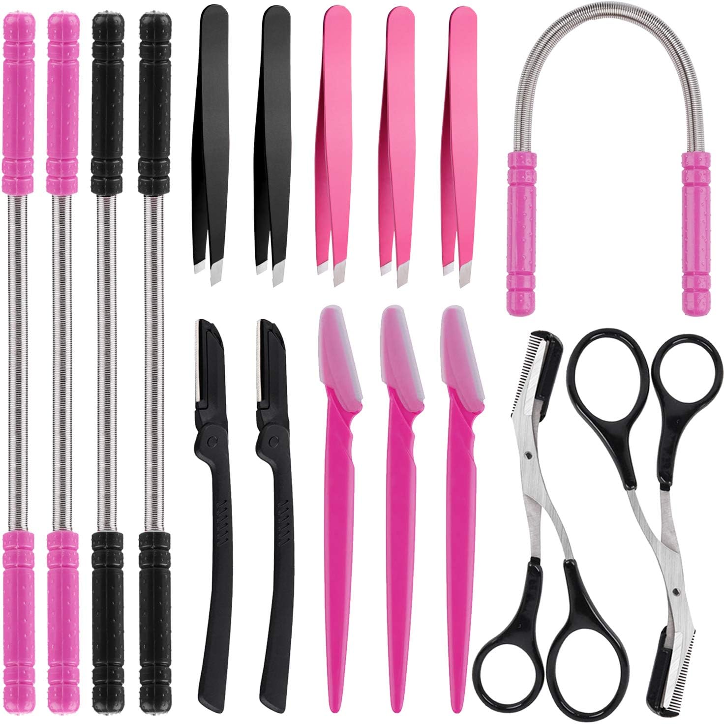 Kapmore Hair Removal Spring, Threading Hair Removal Removes Hair on the Upper Lip, Chin, Cheeks and Sideburns Including Facial Hair Epilator with Beauty Tweezers, Eyebrow Shaping Razor