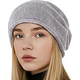 Ishua Slouchy Beanie Hats for Women - Winter Slouchy Beanie Hats, Soft Warm & Lightweight Knit, Nice for Thanksgiving, New Year & Valentine's Day, Ladies Skull Cap Khaki