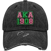 kanedue Baseball Cap 1908 Aka Embroidery Trucker Cap for Women Cool Adjustable for Gifts Black-Denim