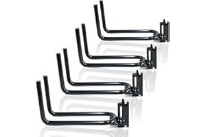 AUTOSwpozo 4-Pack Heavy Duty E-Track Tool Hanger, Black Powder Coated Alloy Steel, 4 Hooks, Modern Design, Rust Resistant, E-Track Mount, Suitable for Trailers, Trucks, Workshop, Warehouse