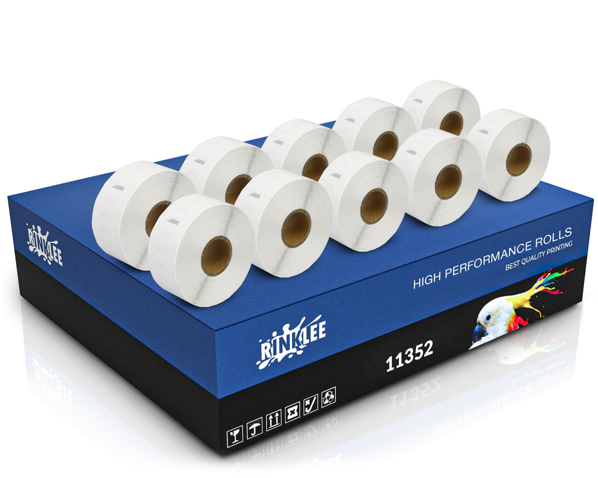 RINKLEE 11352 S0722520 Label Rolls Compatible with DYMO 4XL 450 400 330 320 310 Duo/Turbo/Twin Turbo Seiko SLP 450 430 420 410 400 200 100 | 25 x 54 mm | 10-Pack