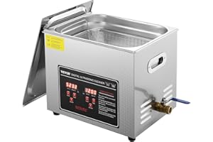 VEVOR Ultrasonic Cleaning with Digital Timer & Heater, Professional Ultra Sonic Jewelry Cleaner, Stainless Steel Heated Cleaning Machine for Glasses Watch Rings Small Parts Circuit Board (10L)