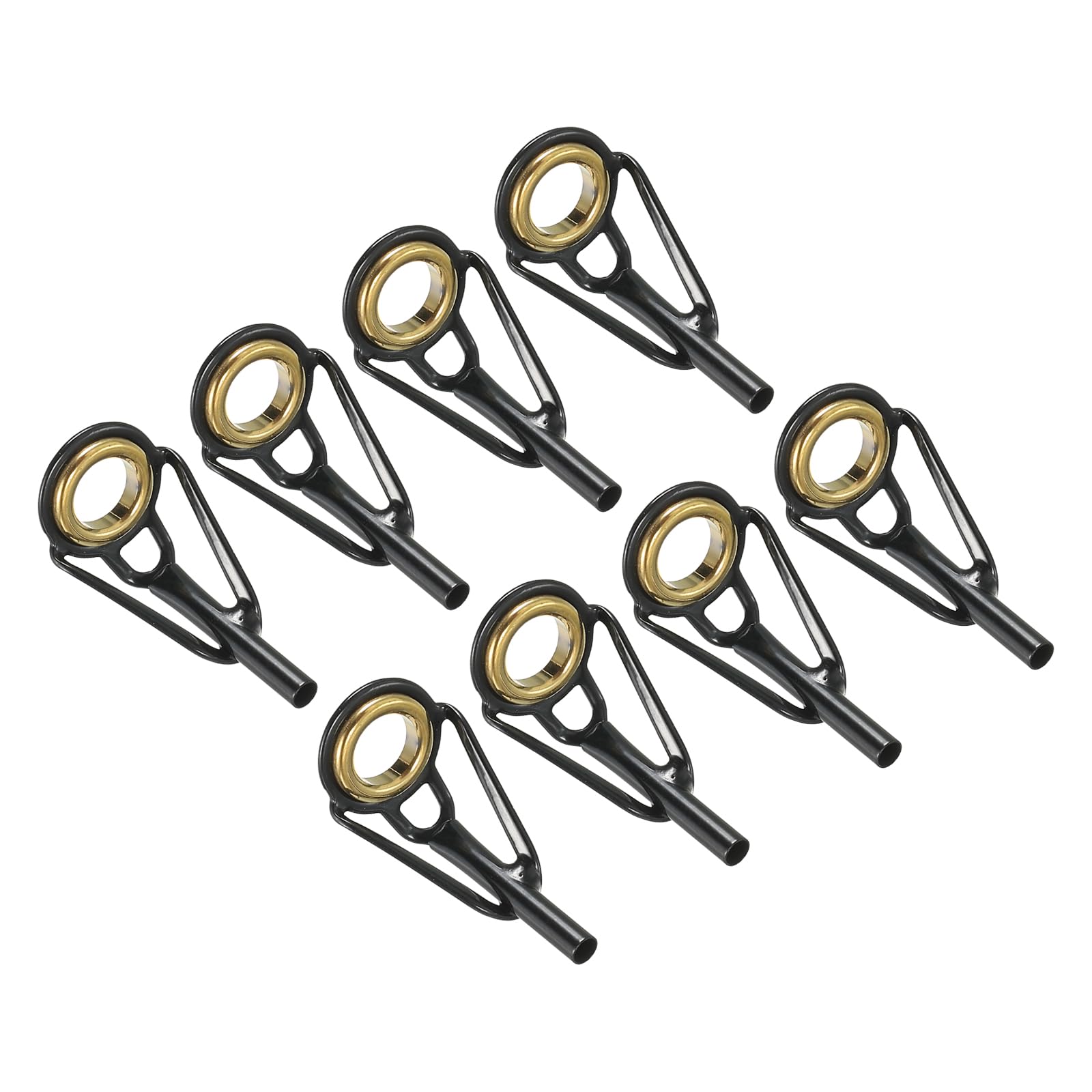 PATIKIL 2.0mm Fishing Rod Tip Repair Kit, 8pcs Stainless Steel Pole Ring Guide Replacement for Saltwater Freshwater Fishing, Golden