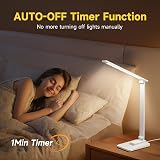 One Fire Desk Lamp LED Table Lamp 15 Modes Dimmable USB Timer Eye-Caring White view 6