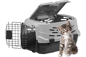 IRIS USA 48.3 cm Extra Small Pet Travel Carrier with Front and Top Access, 2-Door Top Load, Hard-Sided Training Crate for 4.5
