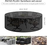 PATIO PLUS Round Rattan Furniture Cover 250x90cm Green Waterproof Windproof view 2