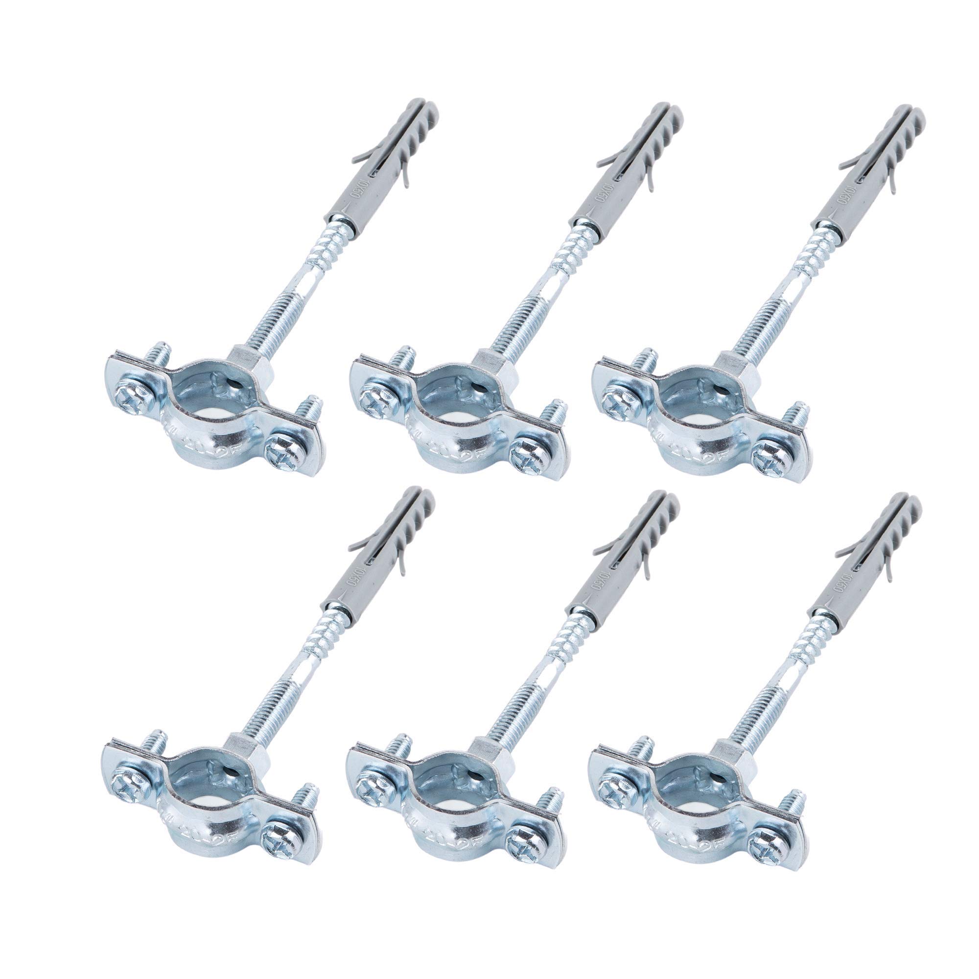 Specialist Pipe Brackets Clamps for Ø 20-25 mm Pipes, Pack of 6