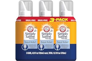 ARM & HAMMER Simply Saline Adult Nasal Mist, Original, Giant Size, Special Multisize of 3 Pack (4.25 Oz Each)