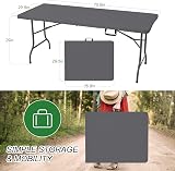 Rainberg 6ft Folding Table Heavy Duty Tabletop & Metal Frame view 2