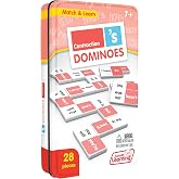 Junior Learning Contraction Match &amp; Learn Dominoes | Durable plastic tiles for literacy games. Includes a storage tin and helps children master grammar through play