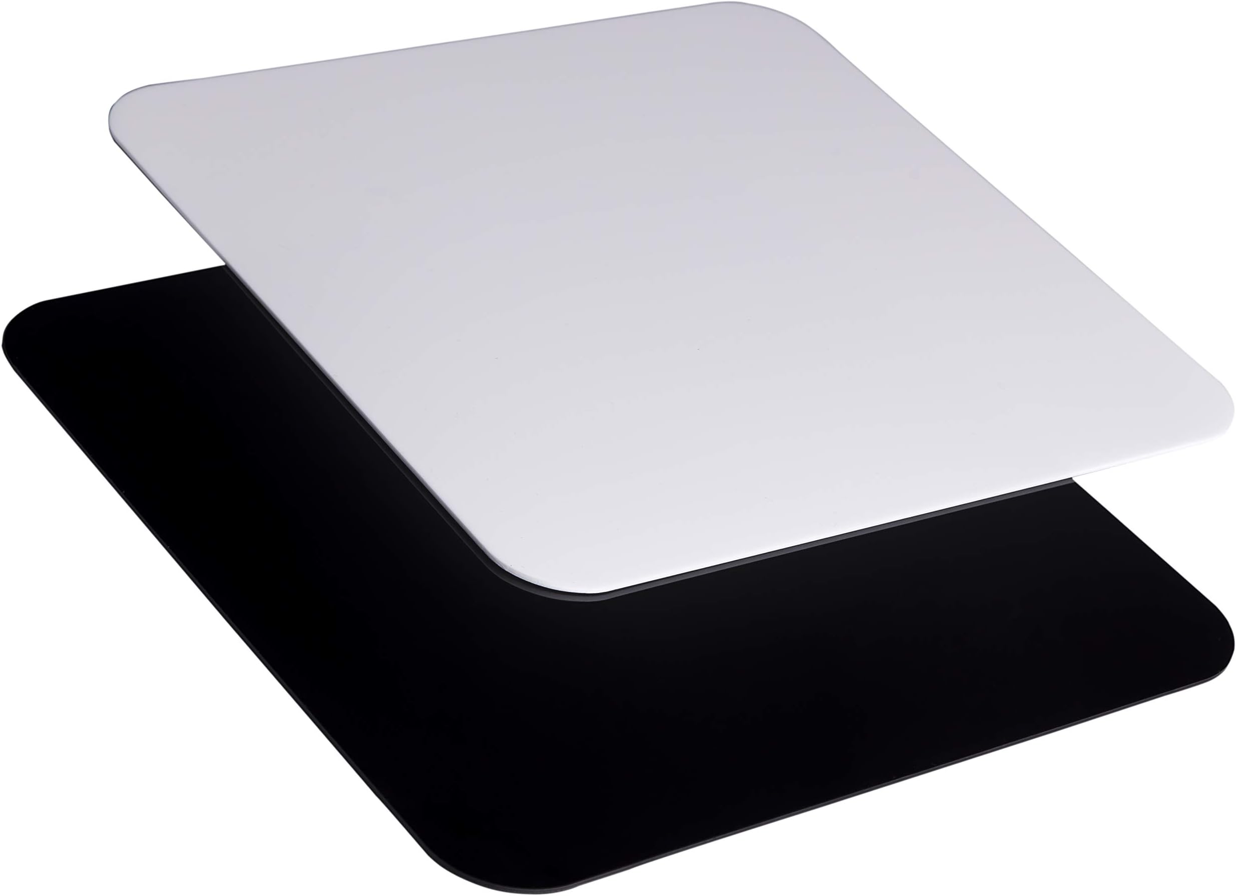 Photography Reflective Board | Black and White Product Photography Backgrounds | Table Top Photography Shooting | Easy Clean, Reflective Depth, Compact & Light | 30 x 30cm / 12 x 12 Inch | Set of 2