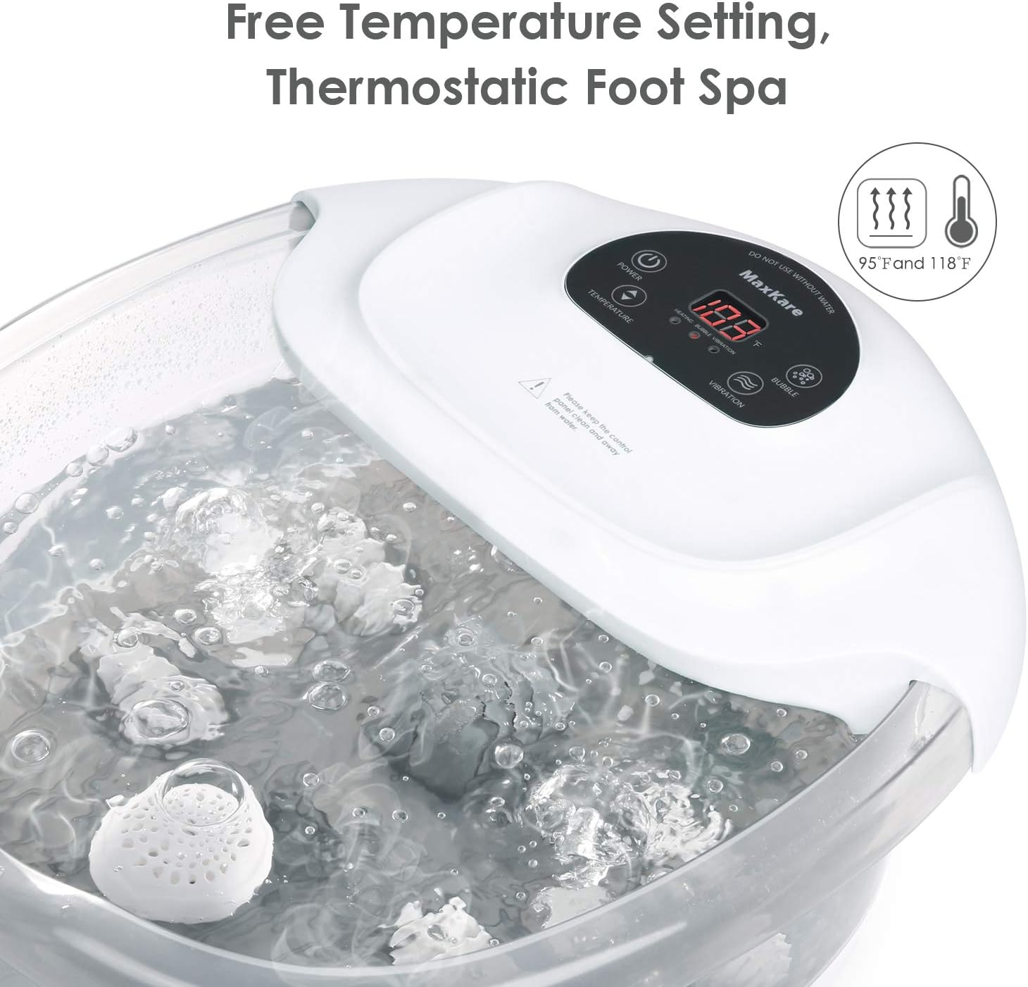 Foot Spa/Bath Soaker with Heat Bubbles Vibration and Massage Pedicure Manually Massager Professional Home Tired Feet Stress Relief: Health & Personal Care