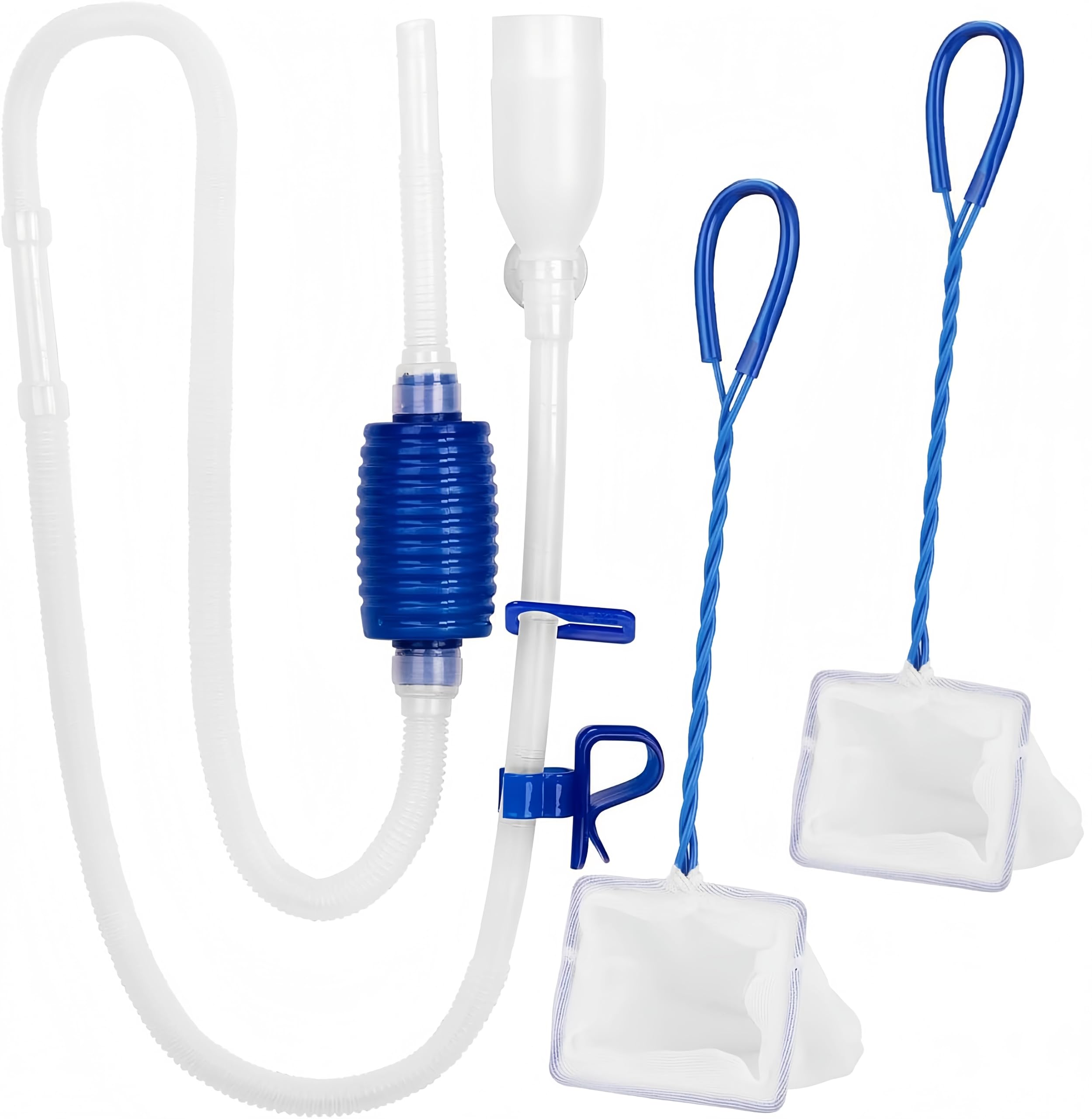 Fishing Net and Aquarium Gravel Cleaner Set - Ideal for Pond and Fish Tank Maintenance