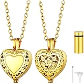 U7 Personalized Urn Necklaces for Men Women, Stainless Steel Text & Picture Pendant Necklace for Ashes, Customized Cremation Jewelry