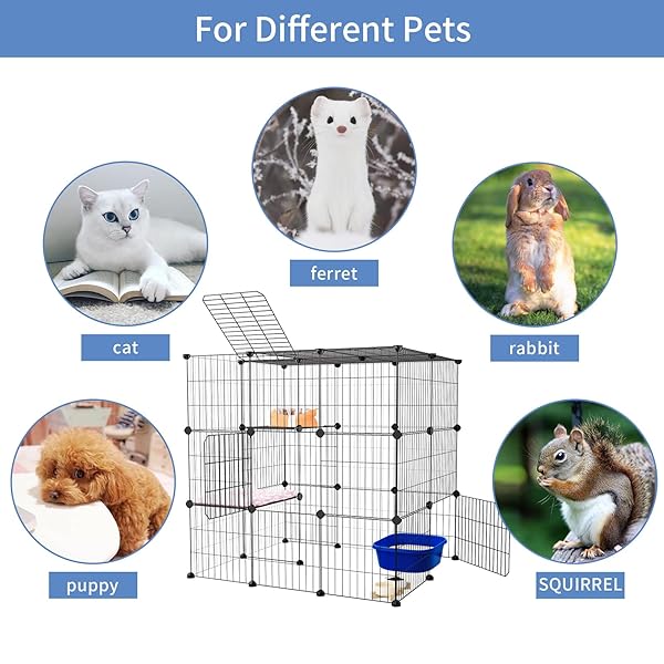 ONELUCK 3-TIER CAT CAGES INDOOR ENCLOSURE DIY CAT PLAYPEN CATIO DETACHABLE METAL WIRE KENNELS CATS CRATE LARGE EXTRA EXERCISE PLACE IDEAL FOR 1 CAT,35.4 INCHES