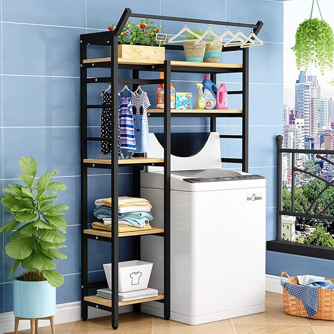 Amazon.com: DelongKe Over Washing Machine Storage Rack Utility Metal
